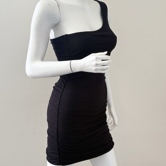 L*Space Alana Black One-Shoulder Ribbed Mini Bodycon Dress - Picture 4 of 6
